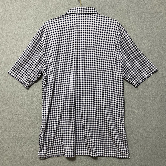 Collars & Co. Relaxed Dress Collar Polo NWT Size XL Navy Gingham Short Sleeve - Picture 7 of 12